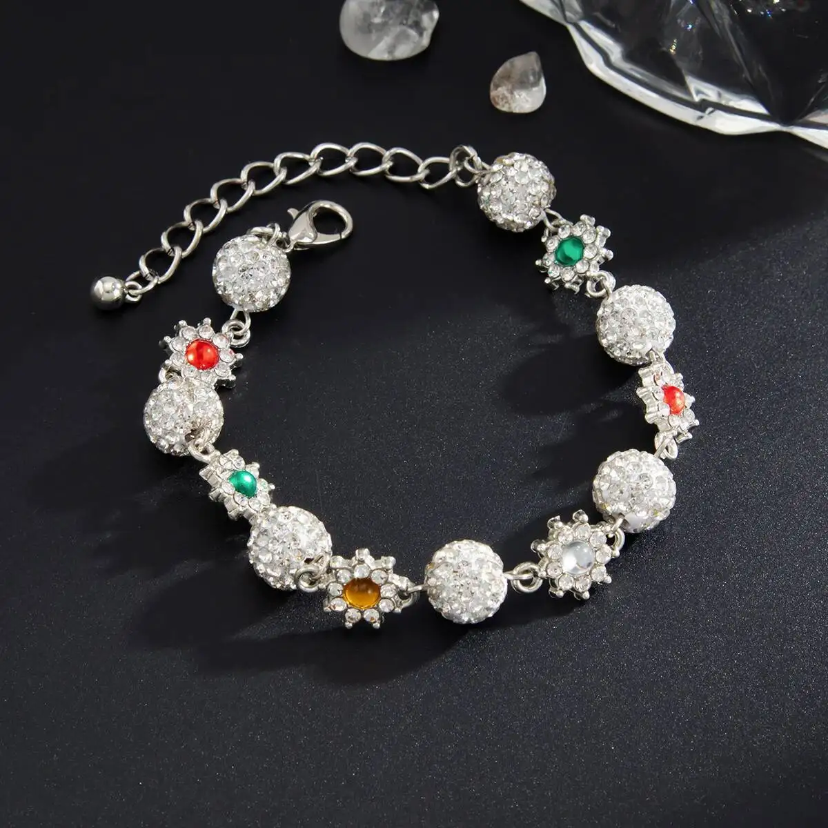

Ingemark Creative Acrylic Rhinestone Bracelet Bangles for Men Y2K Boho Adjustable Charm Bracelets Male Street Jewelry Gift