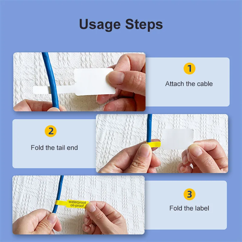 100/300 قطعة تسميات الكابلات ملصقات ذاتية اللصق دائم لفة سلك شبكة تصنيف ورق التسمية الحرارية للطابعة المحمولة