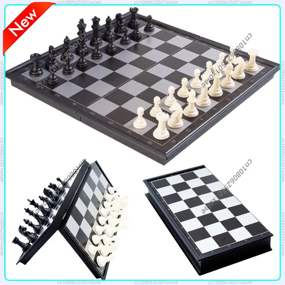 

Folding Magnetic Chess 19.5*19.5cm Plastic Chessboard Game International Chess Game Gift for Adult Kids Beginner
