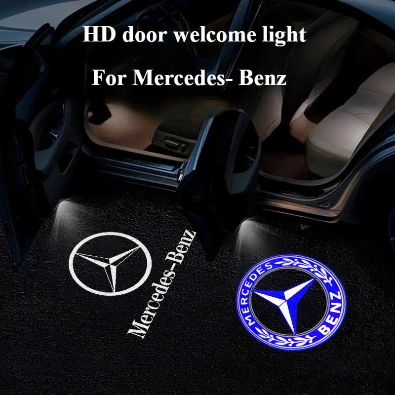 

2PCS HD Car Welcome Door Lights for Mercedes Benz E/C/A/GLB/GLC/C200/C260L/E300L/GLA Amg LOGO Projetor Car Decor