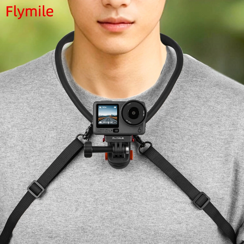 

Flymile Neck Mount for DJI OSMO Action 6 Accessories Camera POV Mount Neck Holder Chest Strap for POV/Vlog/Cycling Video