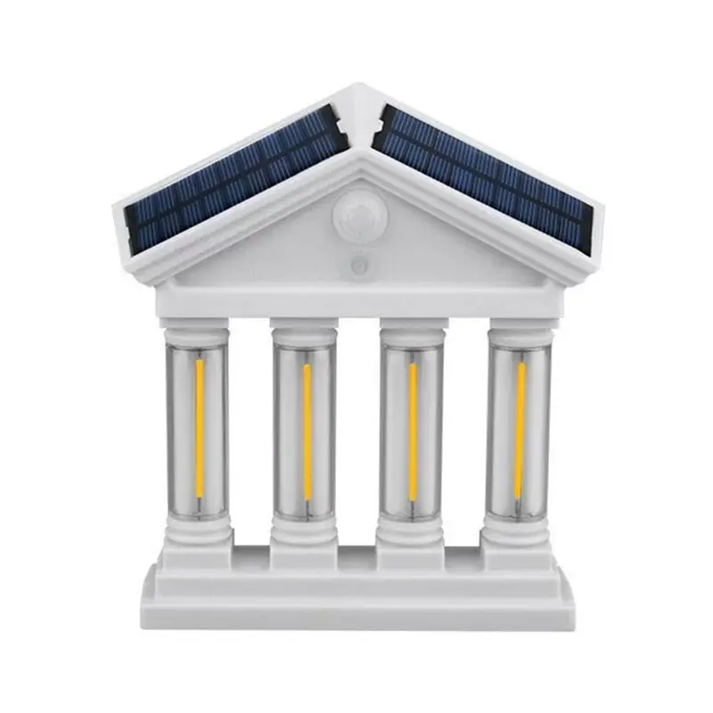 

ABFU-House Garden Fence Decor Light Solar Powered Outdoor Wall Light With Human Sensor Motion LED Lamp For Patio