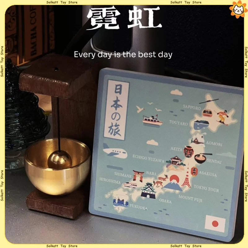 Japanese Tourist Fridge Magnets Cartoon Souvenir Takoyaki Izakaya Osaka Mount Fuji Japan Map Fushimi Inari Resin Home Decoration view 2