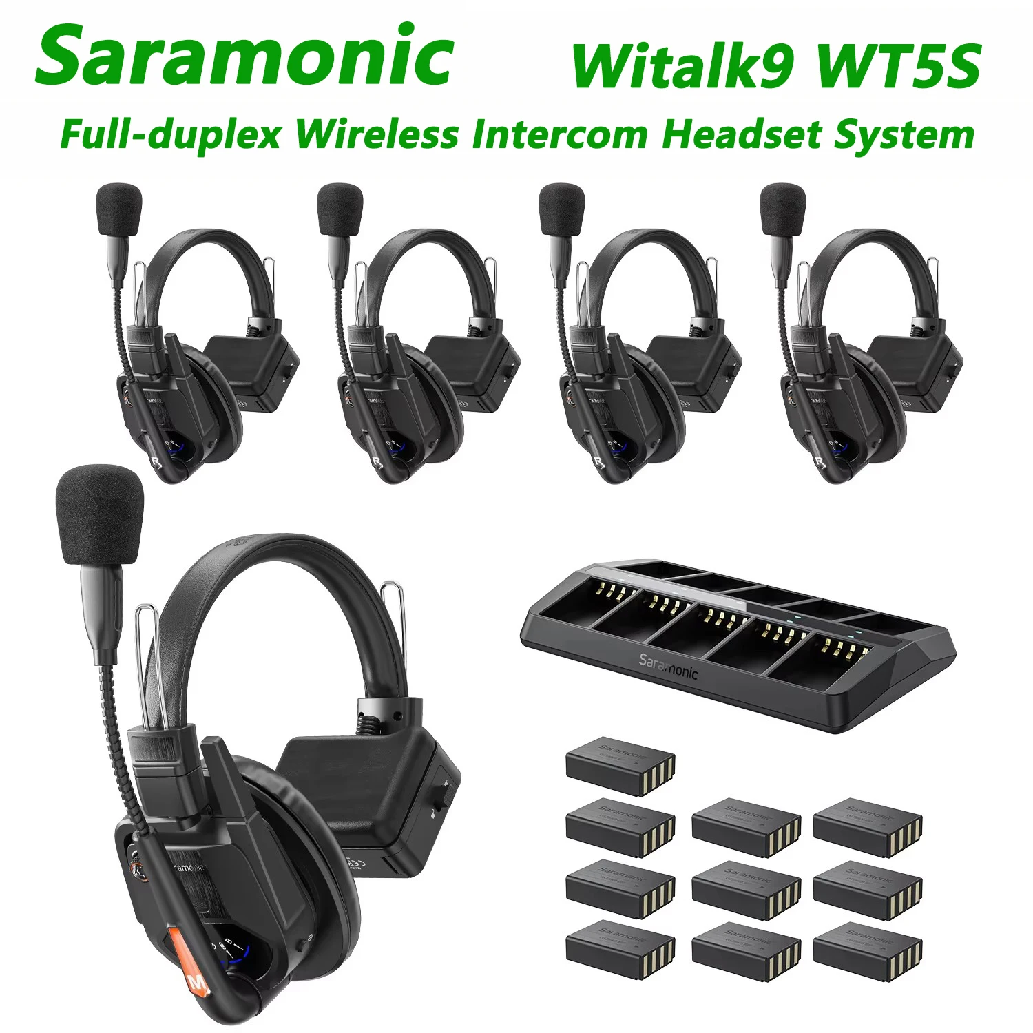 

Saramonic Witalk9 WT5S Wireless Headset Full-duplex Intercom Communication System for Filmmaking Live performances Sports Events