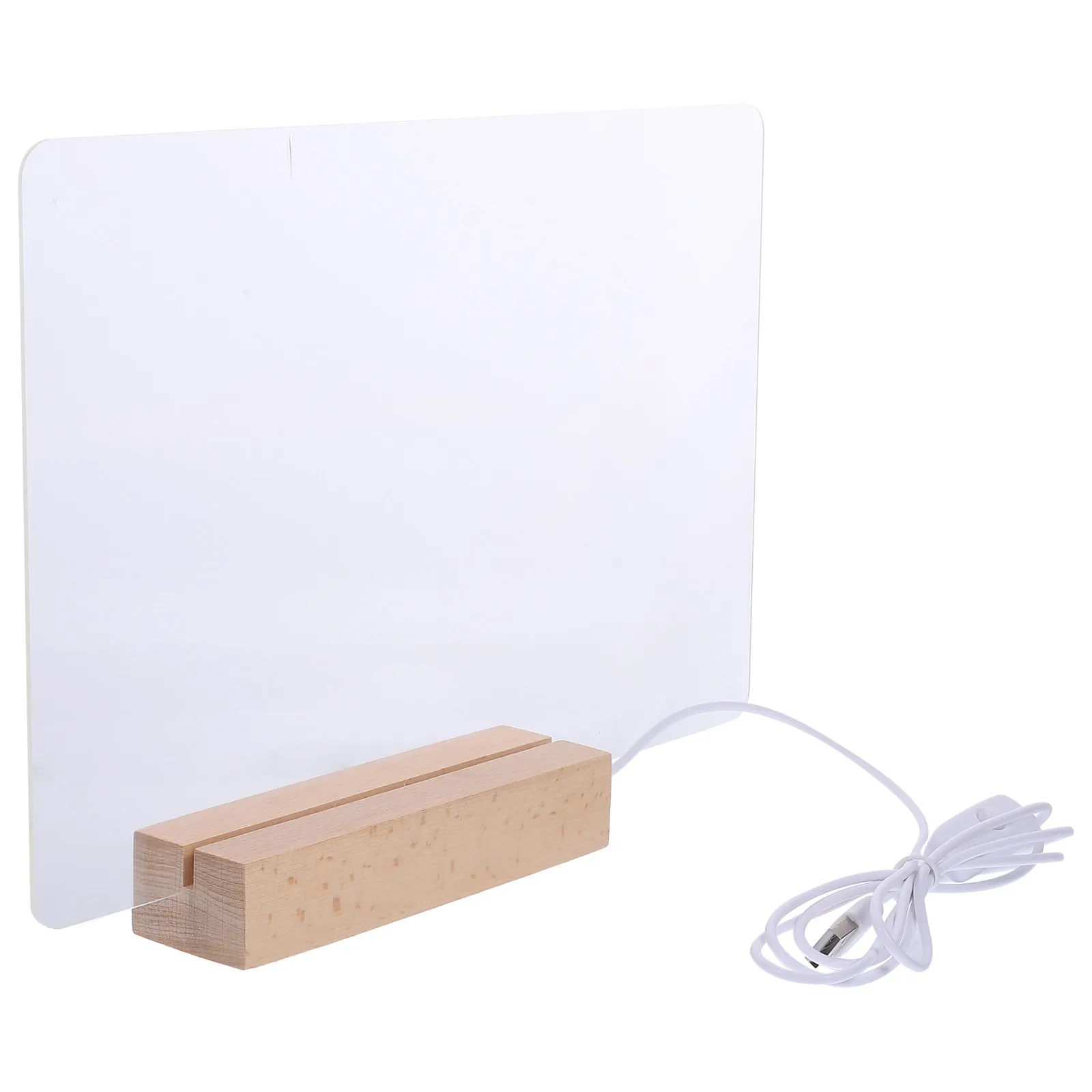1Set Acrylic Night Lamp Message Board Erasable Writing Surface Luminous Base for Home Office School Desktop Decoration Organizer