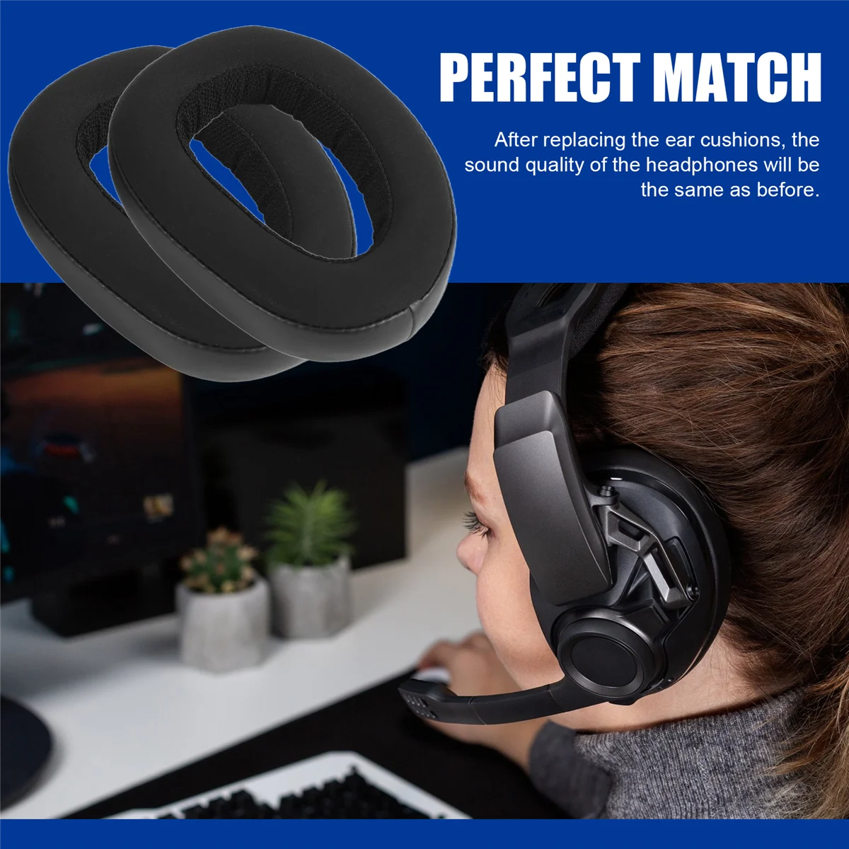 BISM بطانة للأذن وسائد سماعات استبدال أجزاء الملحقات لسماعة الألعاب Sennheiser GSP 670 GSP 500 GSP 600