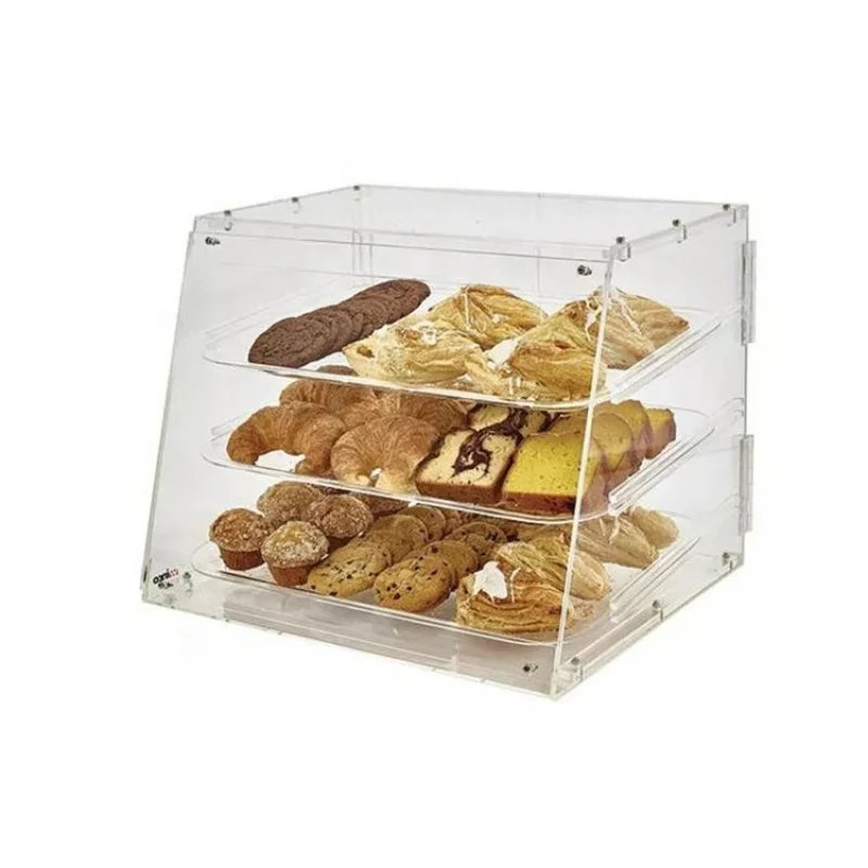 custom.Jery Snack Rack Acrylic Box Dessert Drawer Transparent Food Bread pastry bakery Cabinet cake display showcase