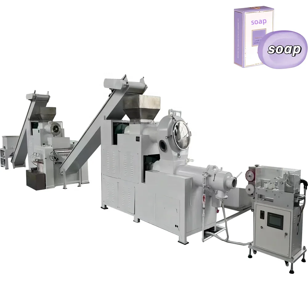 DZJX Fully Automatic Small Scale Bar Soap Making Machine Soap Plodder Machine Solid Soap Production Line