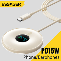 Essager Magnetic Wireless Charger 15W Fast Charging Ｄigital Ｄisplay　Charger For iPhone 15 14 Pro Max Mini Quick Magnetic Charger