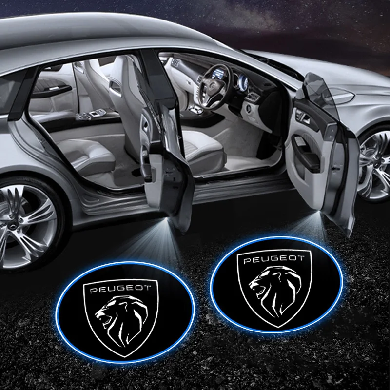 LED باب السيارة جهاز عرض عالمي عالي الوضوح ترحيب ضوء لبيجو 407 3008 307 308 206 508 208 207 607 106 301 408 5008
