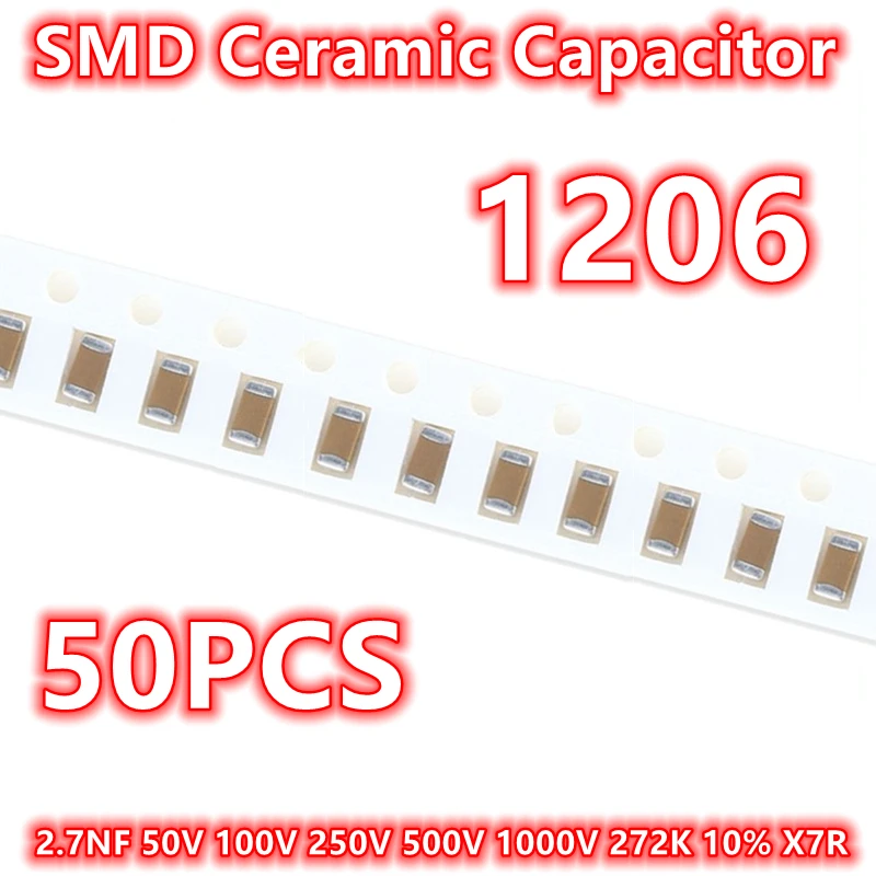 (50 stücke) original 2,7 250 nf 50v 500v 1000v 272 v v k x7r smd keramik kondensator ic