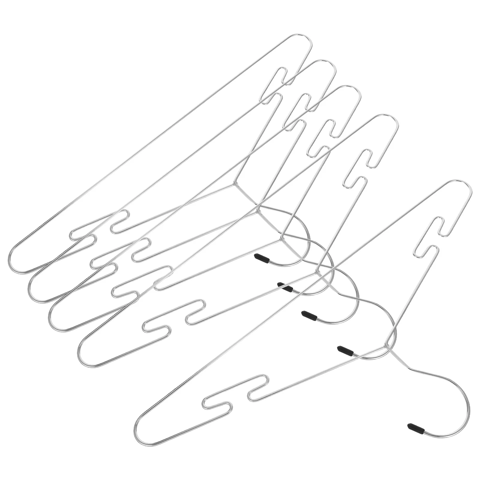 

5 Pcs Clothes Hangers Coat Closet Organizer Closet-Organizer Steel Wire Storage Silver