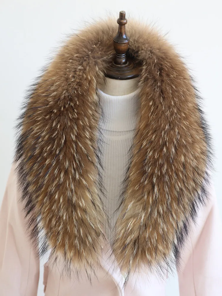 2022 Real Fox Fur Collar For Women Coat Jacket Shawl Wraps Winter Warm Fur Collar Extra Large Size Neck Warmer Fur Scarf Shawls