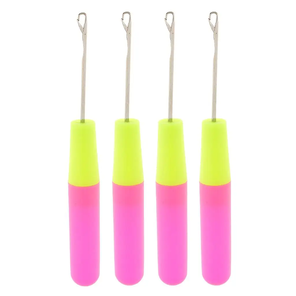 2-4pack 4Pieces Weaving Latch Hook Dreadlock Crochet Needle Set for Micro Braid