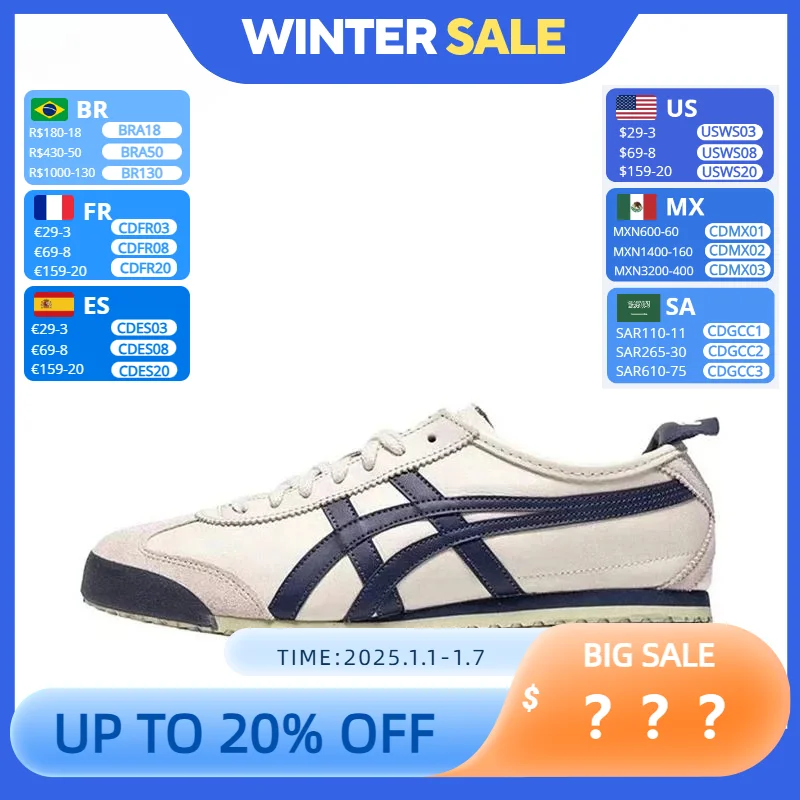 Onitsuka Tiger MEXICO 66 Men and Women Skateboarding Shoes Low-top Outdoor Vintage Sneaker Unisex