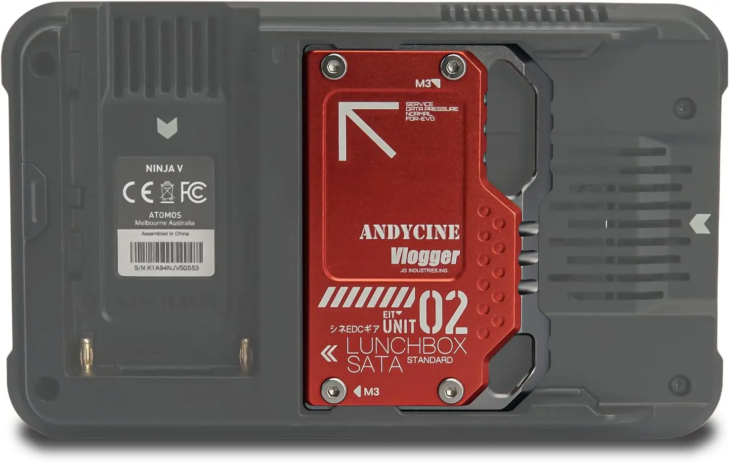 

ANDYCINE LunchBox II Magnalium Case for SATA SSD to Atomos NINJA V/V+ Attachment