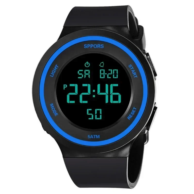 Men Sport Watch Multifunction Casual Sports Waterproof Luminous LED Digital Kids Watch Big Dial Student Electronic Watches