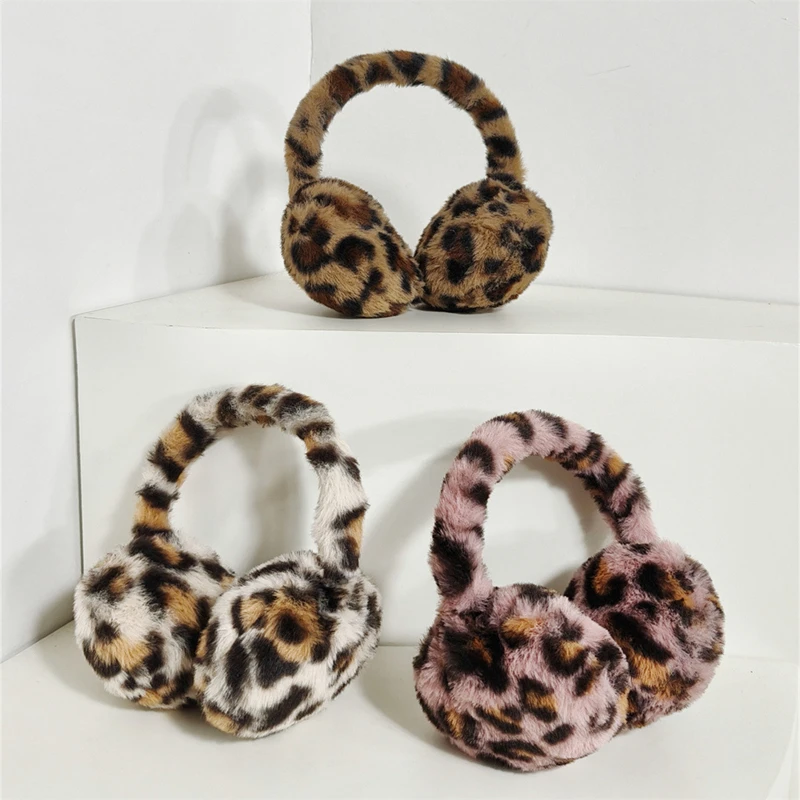 أزياء لطيف الشتاء ليوبارد الأذن يغطي الفتيات في الهواء الطلق الشارع ركوب الدراجات الحلو الأذن يفشل رقيق واقيات الأذن الدافئة #1