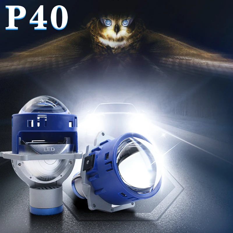 New type P40 LED car H4 double lens 3