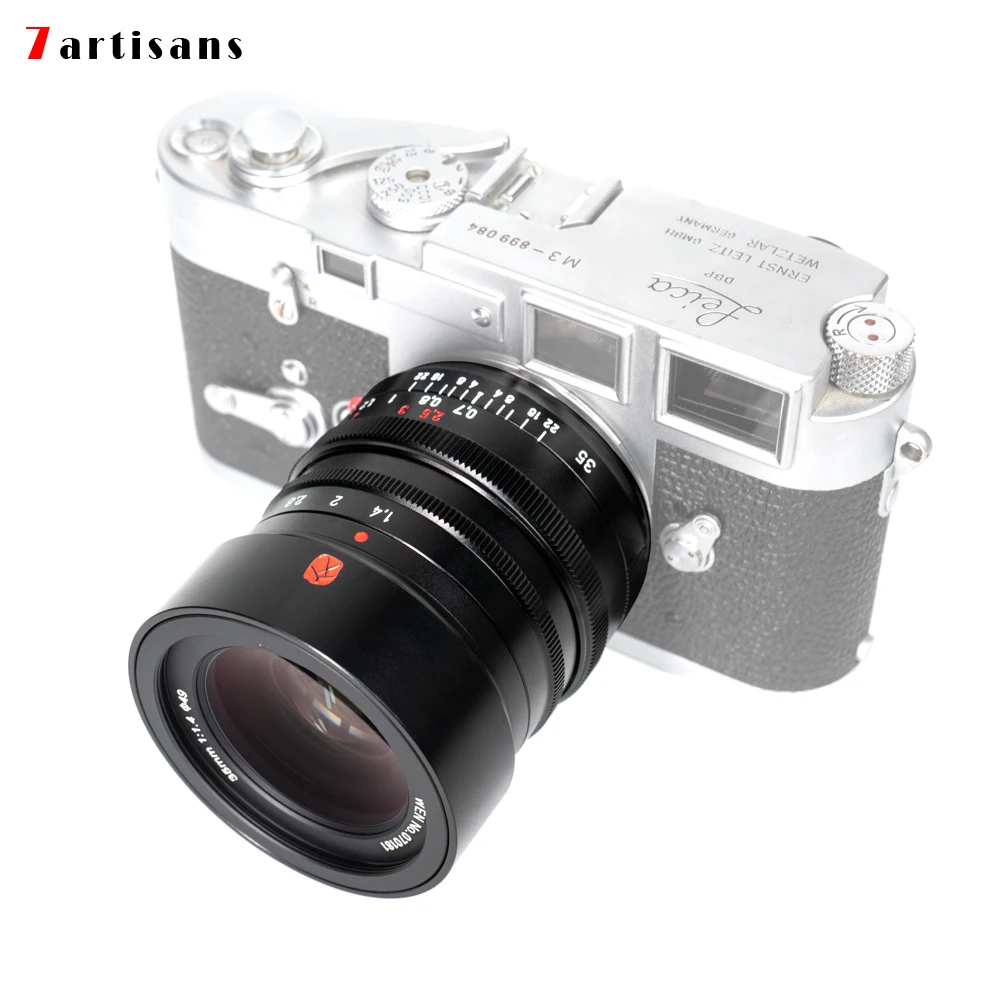 7artisans M35mm F1.4 Full Frame Manual Focus Prime Lens for Leica M Camera M2 M3 M4 M8 M9 M10 Leica M Mount Lens with adapter