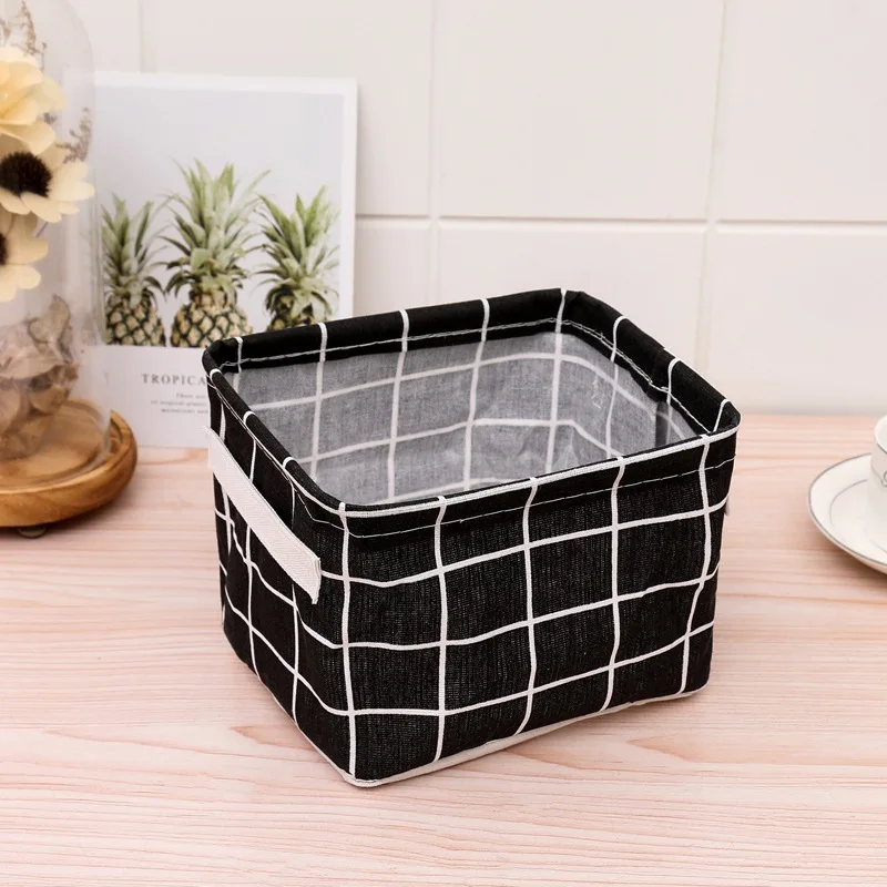 NEW Foldable Desktop Storage Basket Sundries Storage Box Underwear Cosmetic Organizer Jewelry Scarf Socks Storage Basket Bags