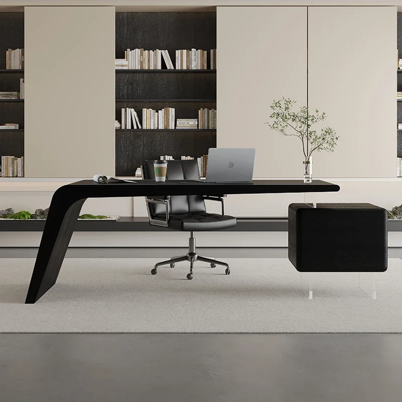 Writing Chair Set Table Office Luxury Manager Conference Executive Computer Desk Standing Study Black Escritorio Furniture