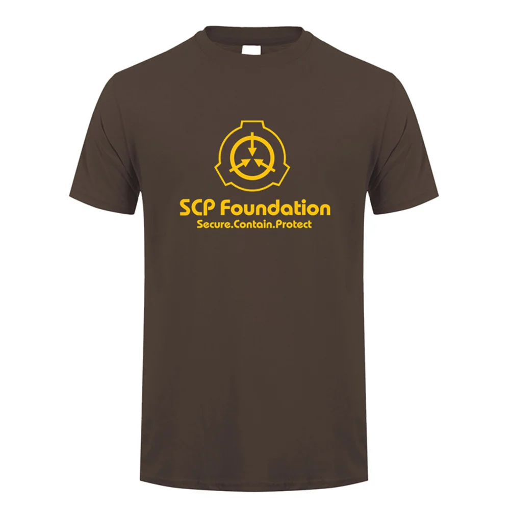 SCP Foundation T Shirt Summer Men Short Sleeve Cotton SCP Foundation Secure Contain Protect Tshirt Man Tops Tees LH-537