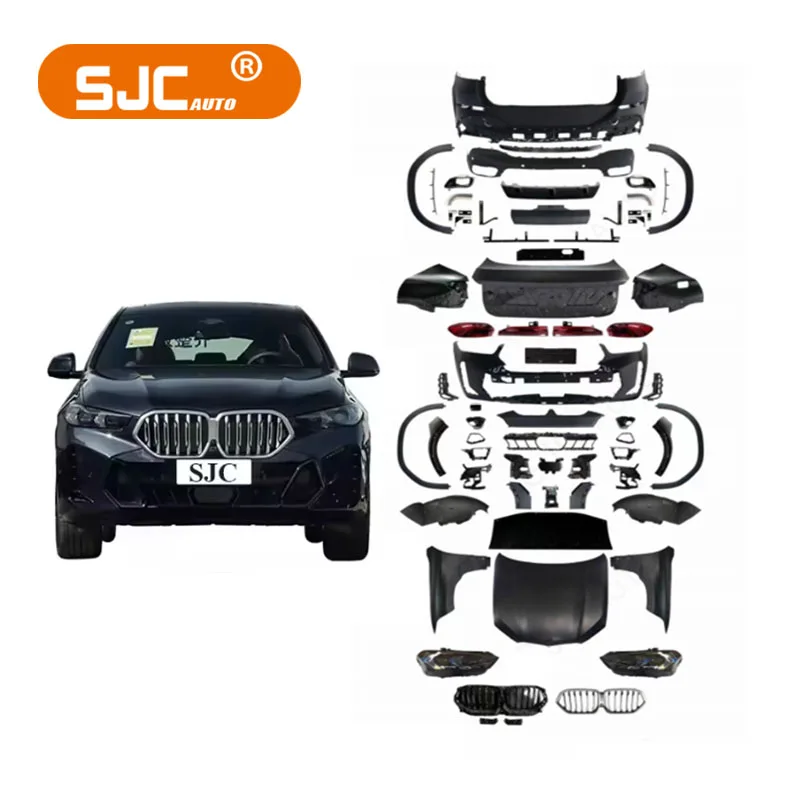 SJC Factory Direct Sale Car Body Bumper Bodykit for BMW X6 E71 to G06 LCI M Tech 24 2009-2014 Head Bumper Fender Cool Upgrade