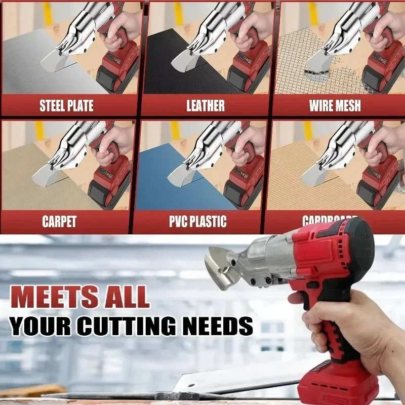 Tijera de hierro eléctrica sin escobillas, cizalla de Metal inalámbrica de 400W, 2 velocidades variables con herramienta eléctrica de luz LED para batería Milwaukee de 18v