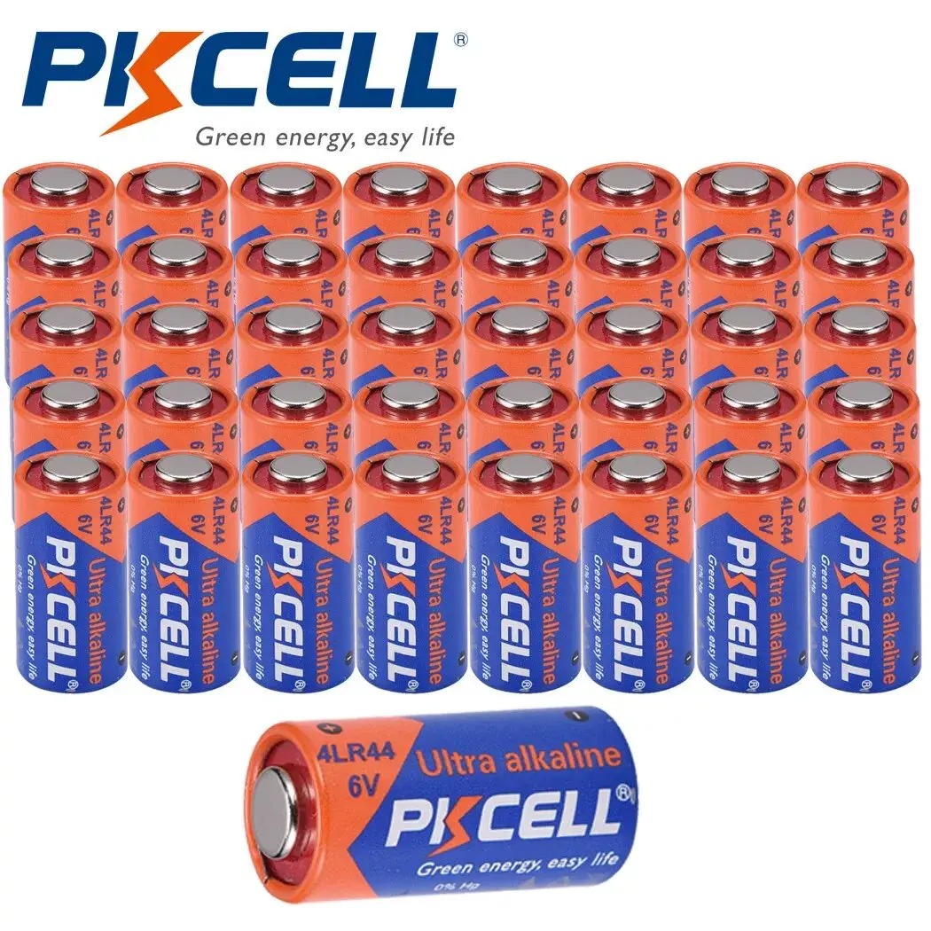 40PC PKCELL Alkaline Batteries 6V A544 4LR44 PX28A 6V Alkaline Non-Rechargeable Battery for Dog Collar Camera