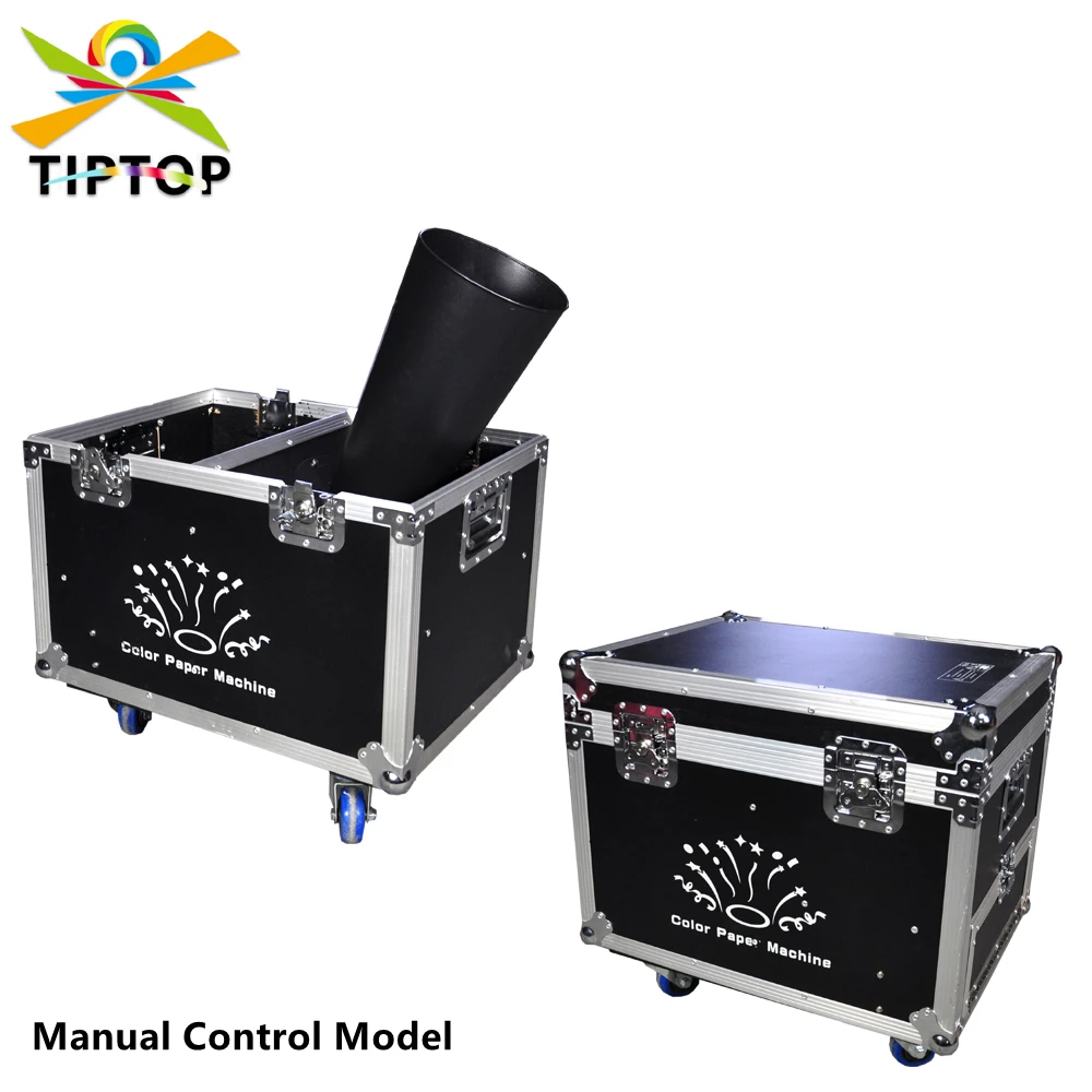 

TIPTOP Road Case Rainbow Confetti Machine Co2 N2 Gas Wedding Party Colorful Paper Blow Launcher 4M Gas Hose Power Control