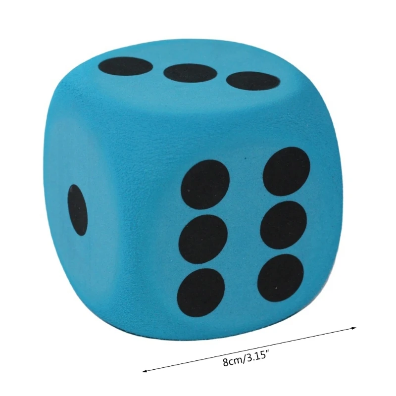 K1AA 80mm Big Foam Dices with Black Dots Six Side Colored Dices Learning Aids