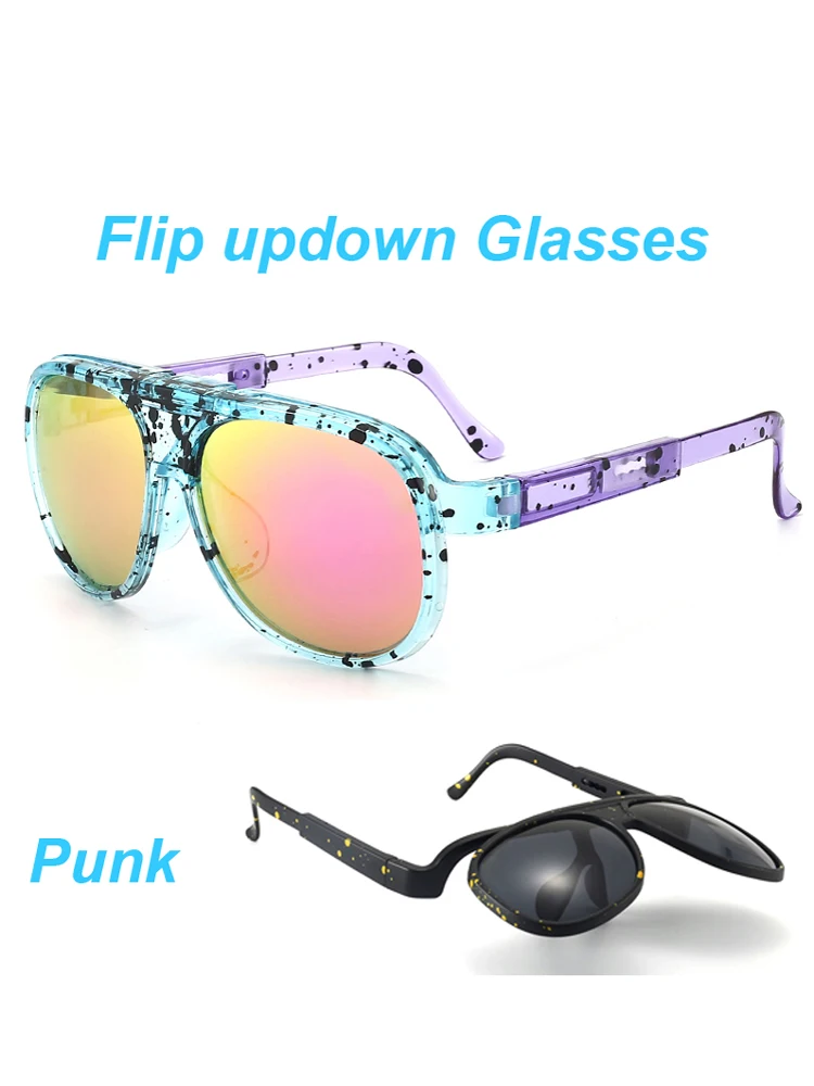 Flip-Up-Punk-Sonnenbrille, Steampunk-Sonnenbrille, PITS OCTAL VIPERS TRABEC, Sport, Wandern, Radfahren, Vintage-Brille, Baseball-Brille – Detail 1
