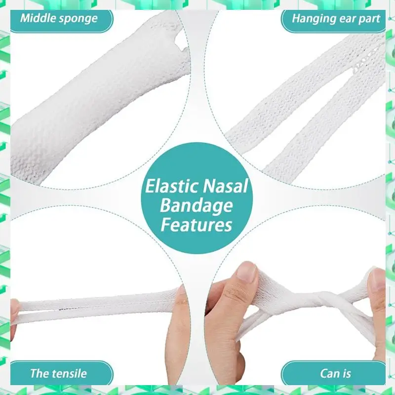

3C Electron 30 Pcs Elastic Nose Bandage Nasal Bandage Dressing Holder Nasal Surgery Bandages Recovery Supplies,30 Pcs Elastic No