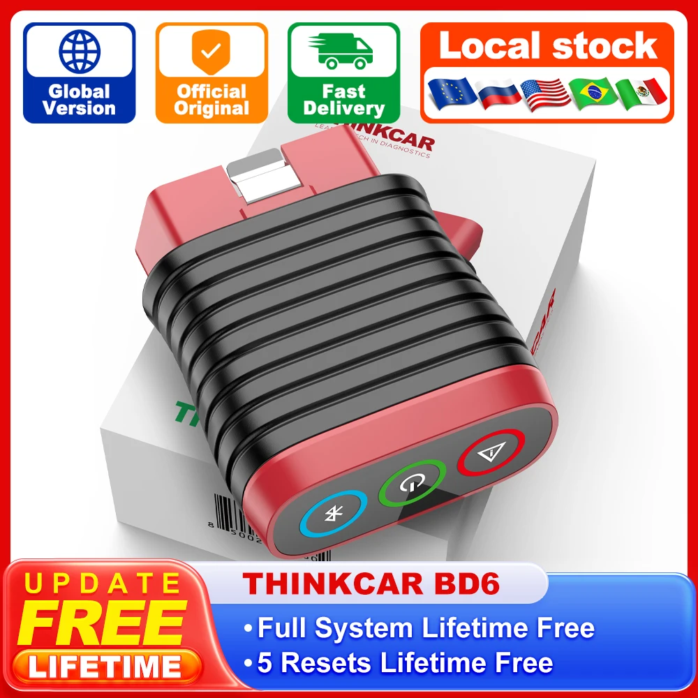 

THINKCAR BD6 Bluetooth Auto OBD2 Scanner Full System 5 RESET ETS OIL Lifetime Free Update Car Diagnostic Tool Use THINKDIAG APP