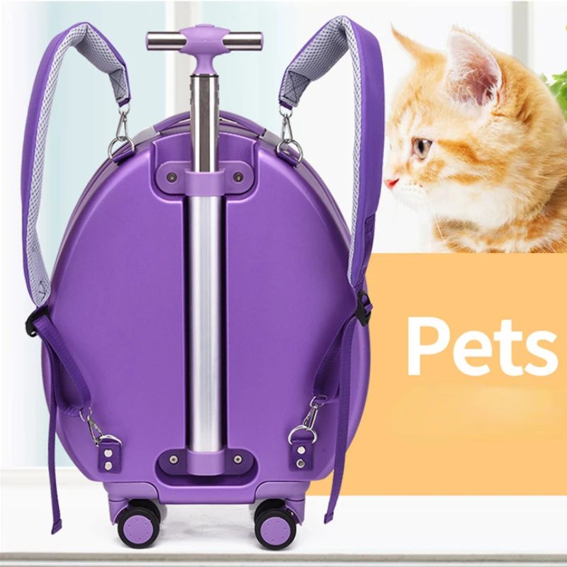 Pet Suitcase Transparent Trolley Case Cat Bag Out Portable Dog Space Capsule Cat Large Capacity Backpack Backpack