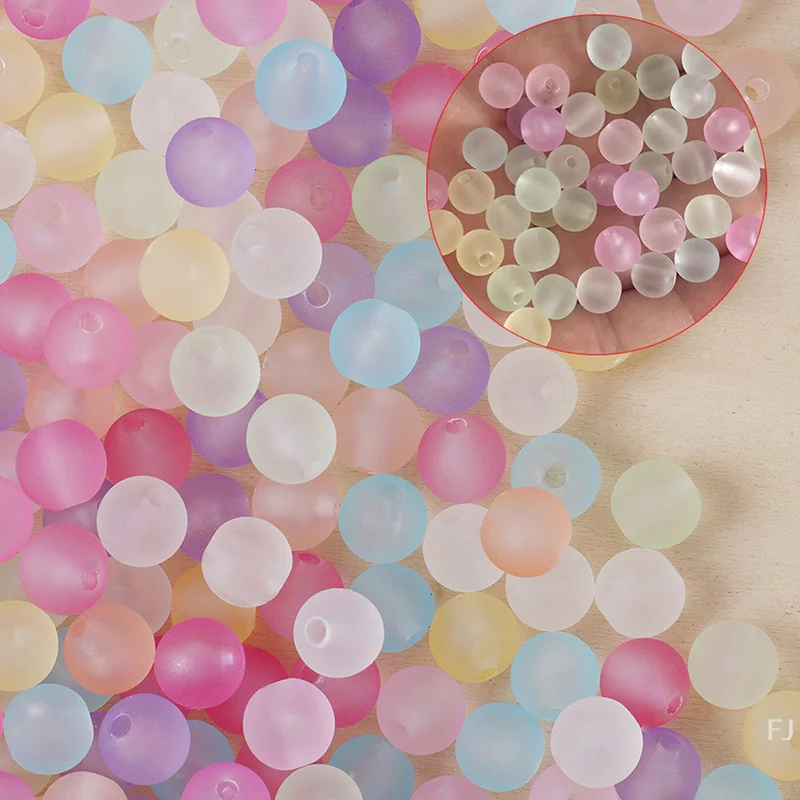 

[YU]100pcs 6mm Mixcolor Frosted Round Ball Loose Spacer Beads for DIY Jewelry Marking Necklace Bracelet Accessories