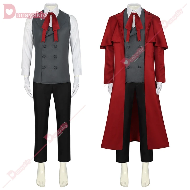 Anime Comic Hellsing Alucard Cosplay Costume Red Trench Alucard Van Cosplay Vampire Hat Costume Halloween Carnival Men Suit