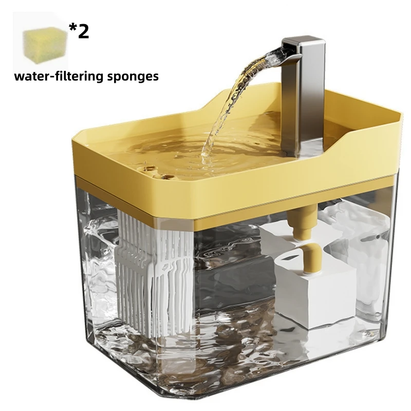 Large-Capacity Electric Pet Water Fountain Auto Filter 1500mL Cat Dog Drinker Bowl Recirculating Filtering System