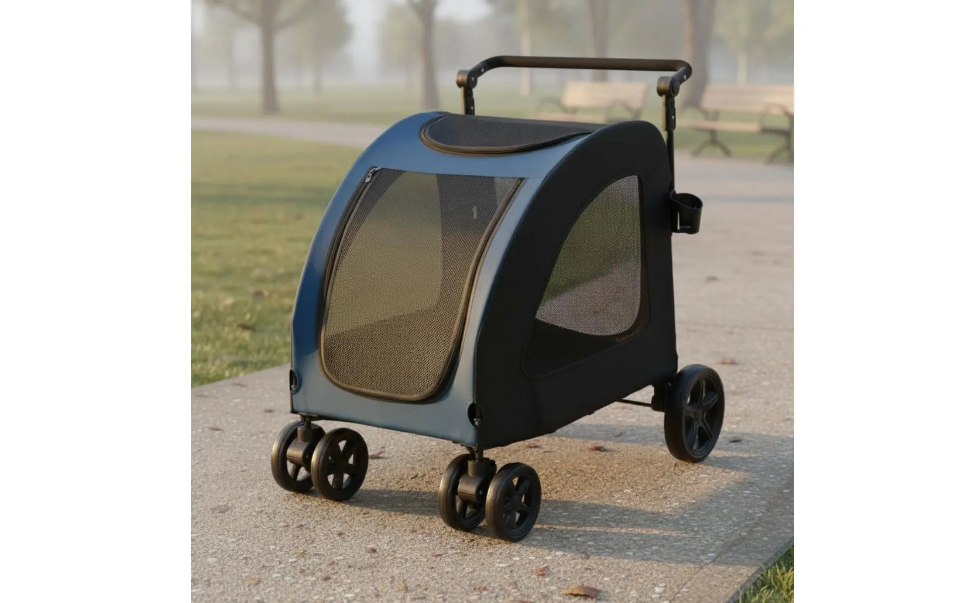Foldable Dog Stroller Lightweight Feline Stroller Pet Pushcart Large Size Dog Stroller Mesh Sides for Park Foldable Dog Stroller Lightweight Feline Stroller Pet Pushcart Large Size Dog Stroller Mesh Sides for Park