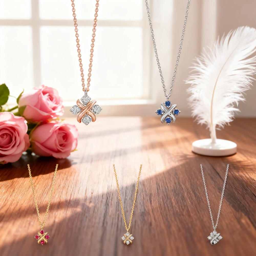 

Premium Jewelry French Modern Women's Necklace - Handmade Inlaid Moissanite Shining Festival Party Gift