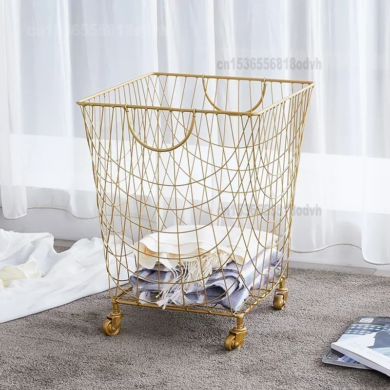 

Nordic Wrought Iron Storage Basket, Sliding Shelves, Laundry Basket, Large Storage Rack for Bedroom, Efficient Organizer