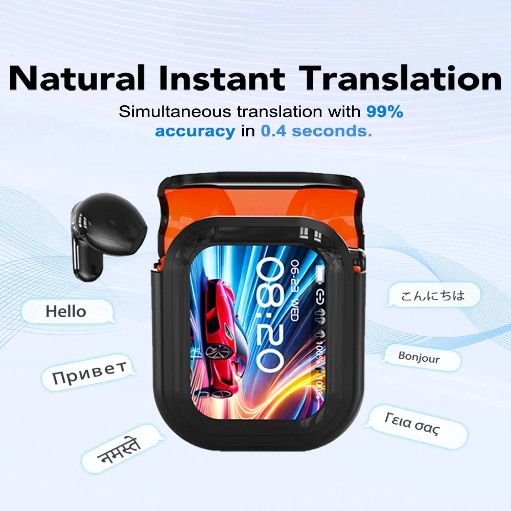 Translator NE20 New Bluetooth 6.0 Wireless Headphones Translation Earphones IPX4 Waterproof Rating Long Battery Life