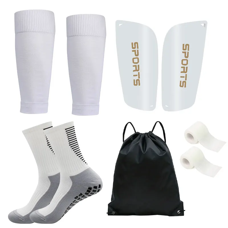 5 Piece Set New Drawstring Bag Men and Women Outdoor Running Fitness Breathable  Sports Socks Cover Football Socks Leg Protector