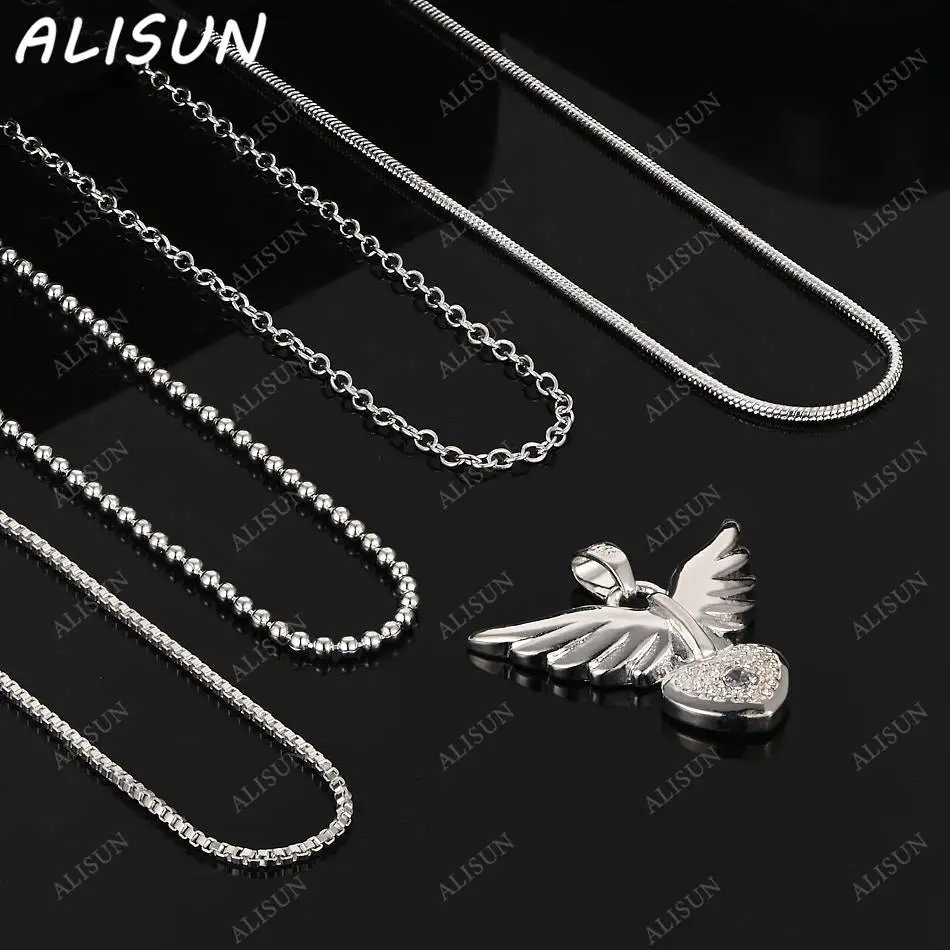 

ALISUN 40-75cm 925 Sterling Silver Zircons Wings Of Love Pendant Necklace For Women Men Charm Trend Birthday Gifts Fashion Party