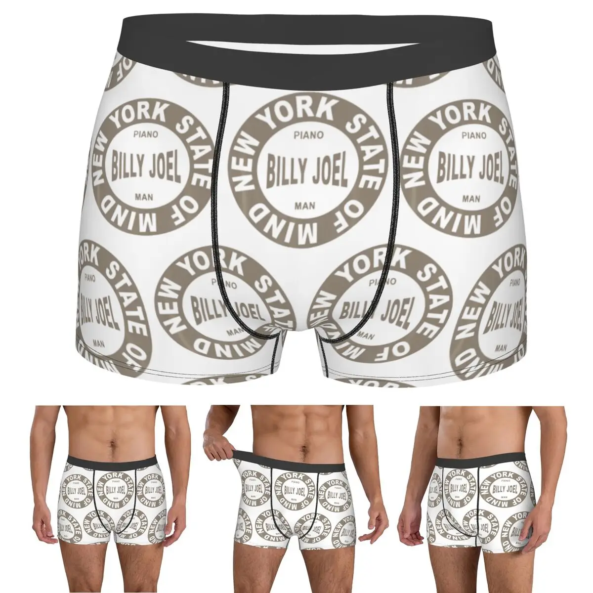 Boxer Underpants Shorts Billy Joel Art Panties Men's Ventilate Underwear for Homme Man Boyfriend Gift