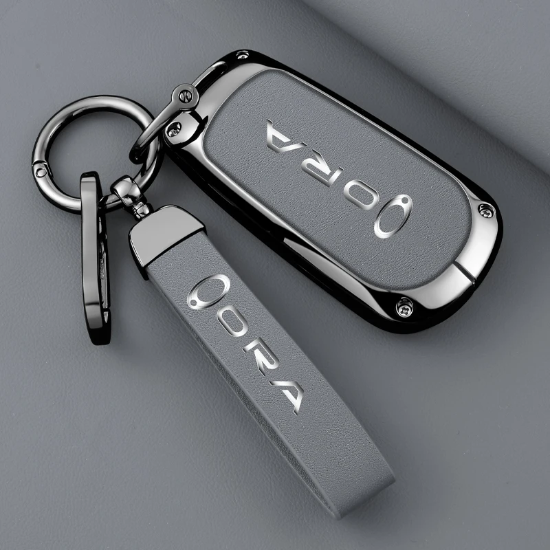 Zinc Alloy Leather Car Key Cover, For Great Wall Ora good cat M6 ORA white cat IQ GT lightning cat ballet, Protected Keychain