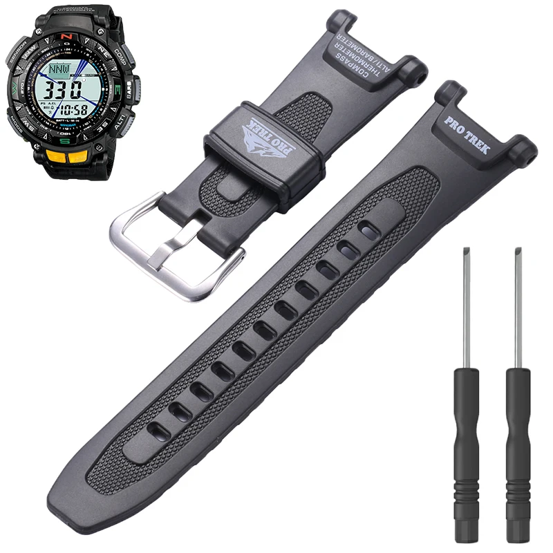 Watch Accessories Resin Strap Suitable for Casio PRG-240 PRG-40 Men Outdoor Sports Waterproof Pin Buckle Watch Band