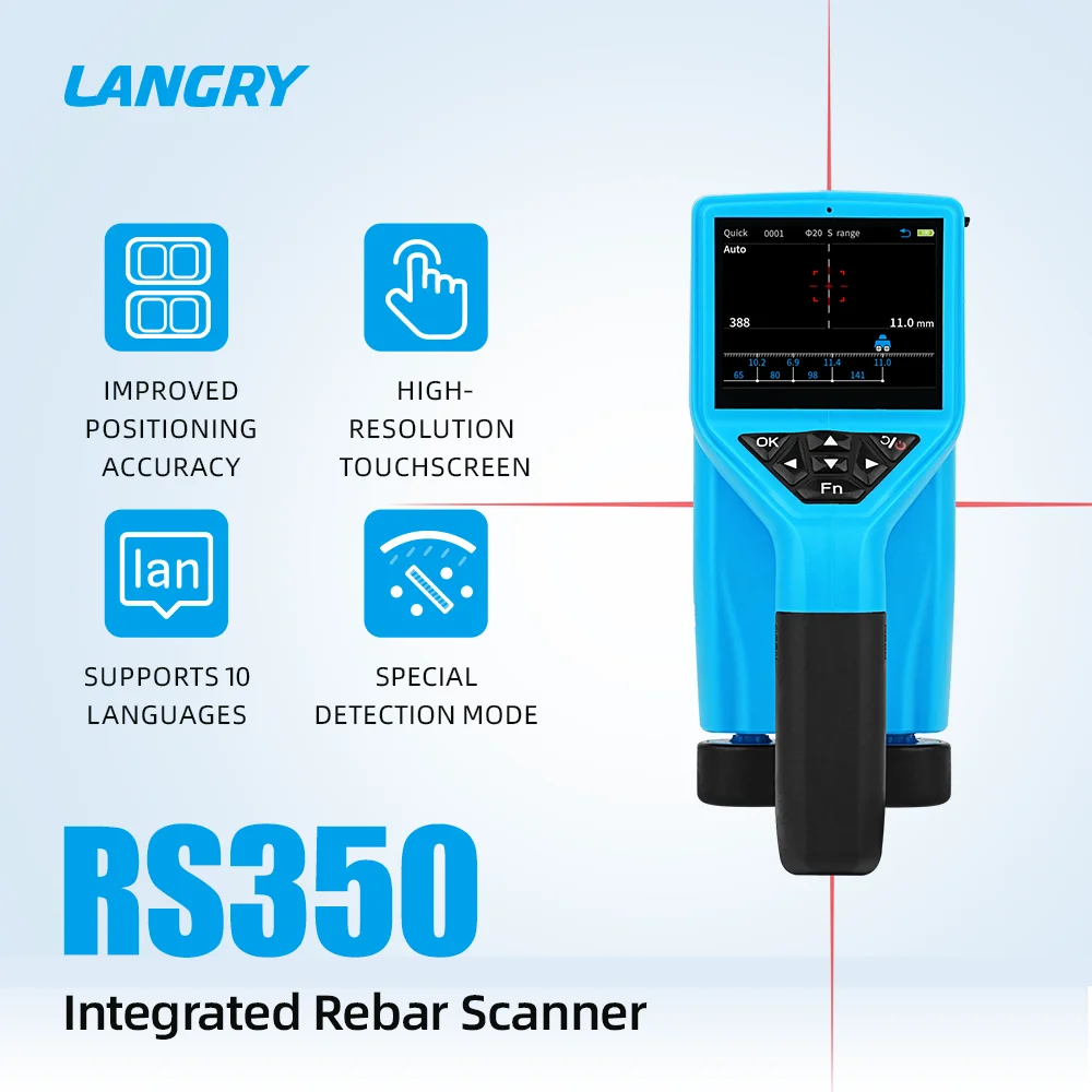 High Accuracy Rebar Locator Detector Concrete Scanning Scanner up to 210mm Deep, for Concrete Structure Inspection