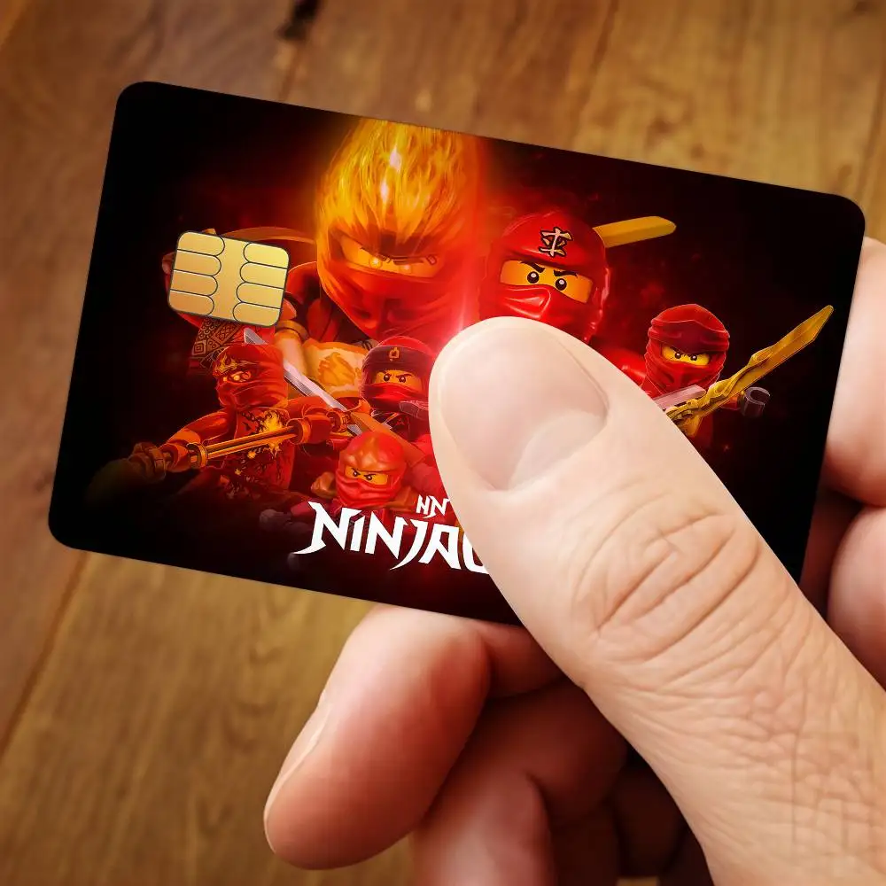 L-LEGO N-Ninjago Cool Credit Card Skin Stickers For Bank Card Bus Metro Cards Waterproof Anti-Scratch Gift 4PCS